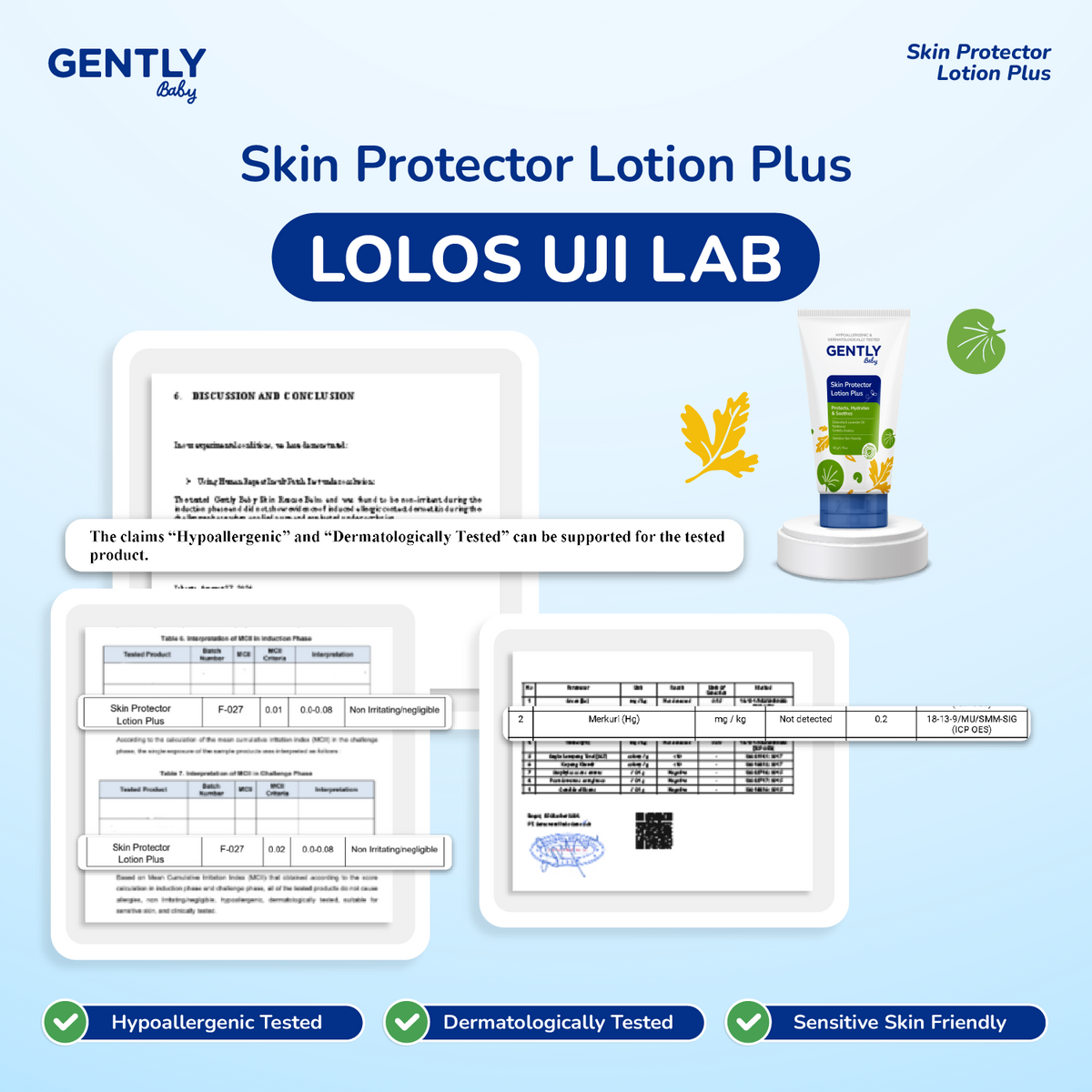 GENTLY Baby Skin Protector Lotion Plus 50gr - Anti Nyamuk Bayi Citronella | Lotion Anti Nyamuk 8 Jam untuk Bayi & Anak | Cream Anti Nyamuk