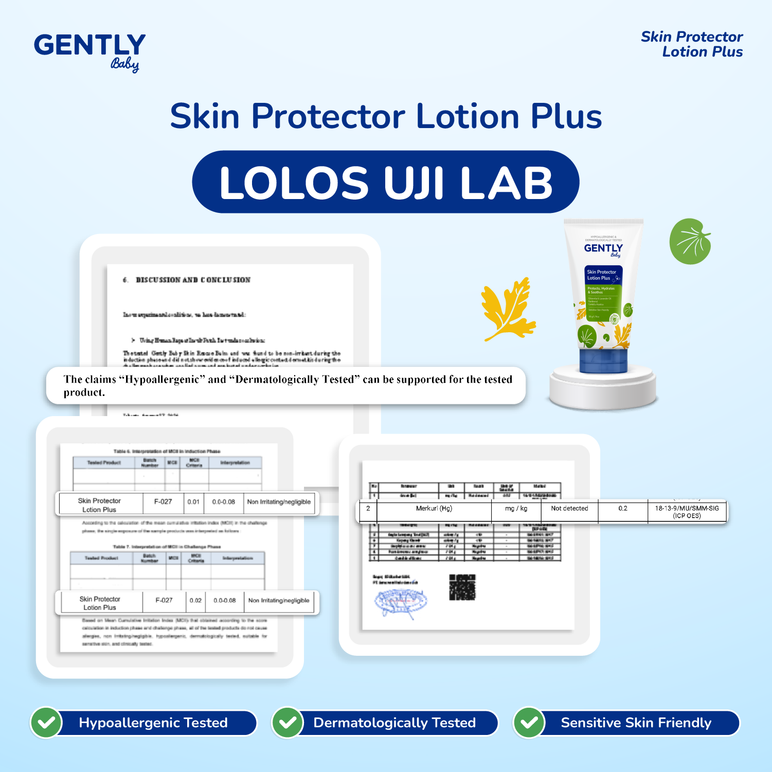 GENTLY Baby Skin Protector Lotion Plus 50gr - Anti Nyamuk Bayi Citronella | Lotion Anti Nyamuk 8 Jam untuk Bayi & Anak | Cream Anti Nyamuk