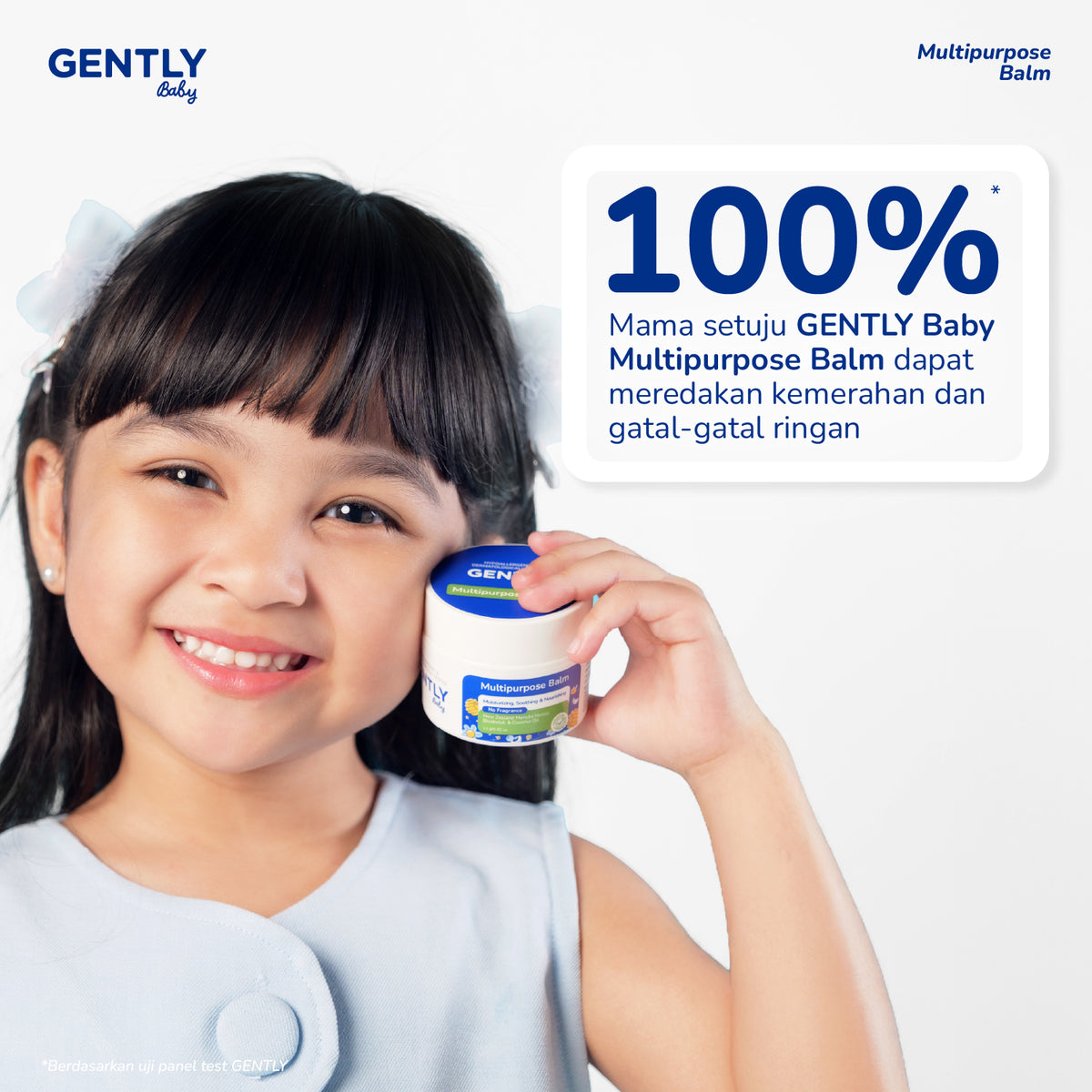 GENTLY Baby Multipurpose Balm 12gr - Baby Balm Multifungsi dengan New Zealand Manuka Honey | 5x Ceramides | Untuk Kulit Sensitif & Kering