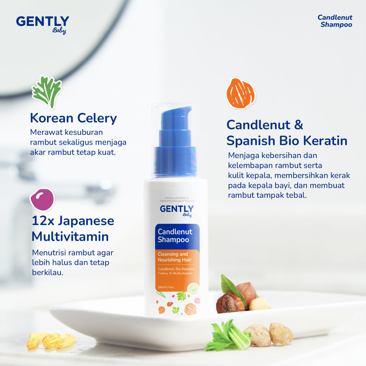GENTLY Candlenut Shampoo 100ml