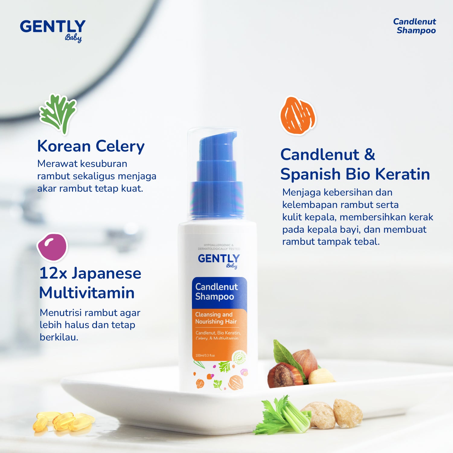 GENTLY Candlenut Shampoo 100ml