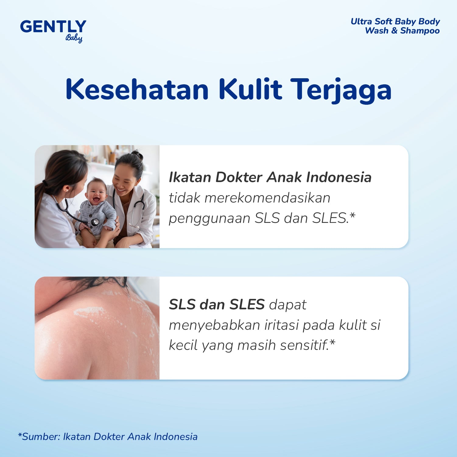 GENTLY Ultra Soft Baby Body Wash & Shampoo 70ml