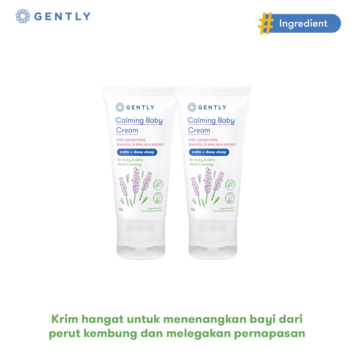 Gently Indonesia - Calming Baby Cream - Krim Bayi Solusi  Kembung dan Kolik